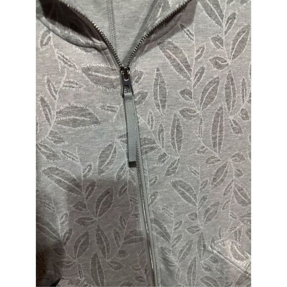 Women’s Grey Soft Surroundings Floral Zip Up Sweater Size 2XL - Picture 5 of 6